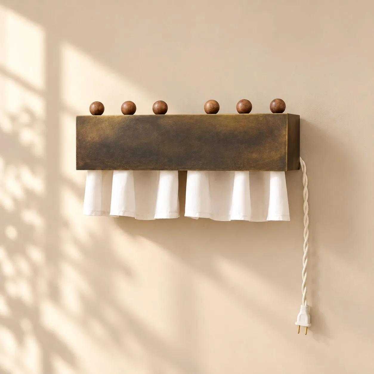 Dark antique bronze curtain wall lamp with plug cord