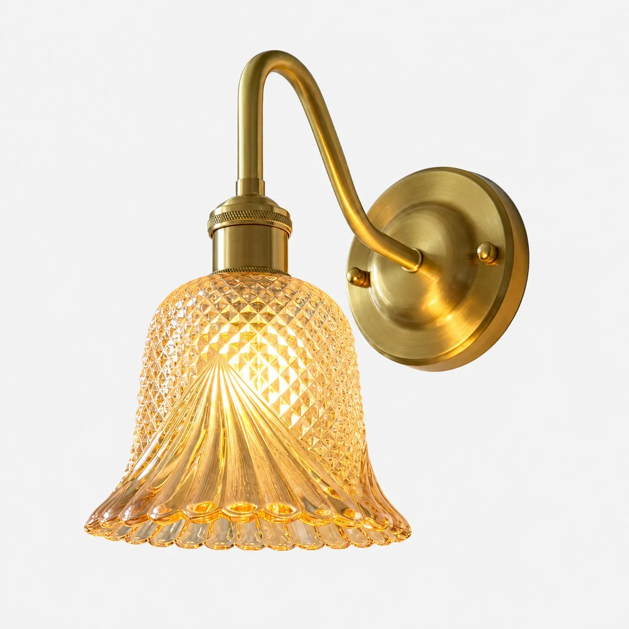 Vintage Green Glass Wall Sconce