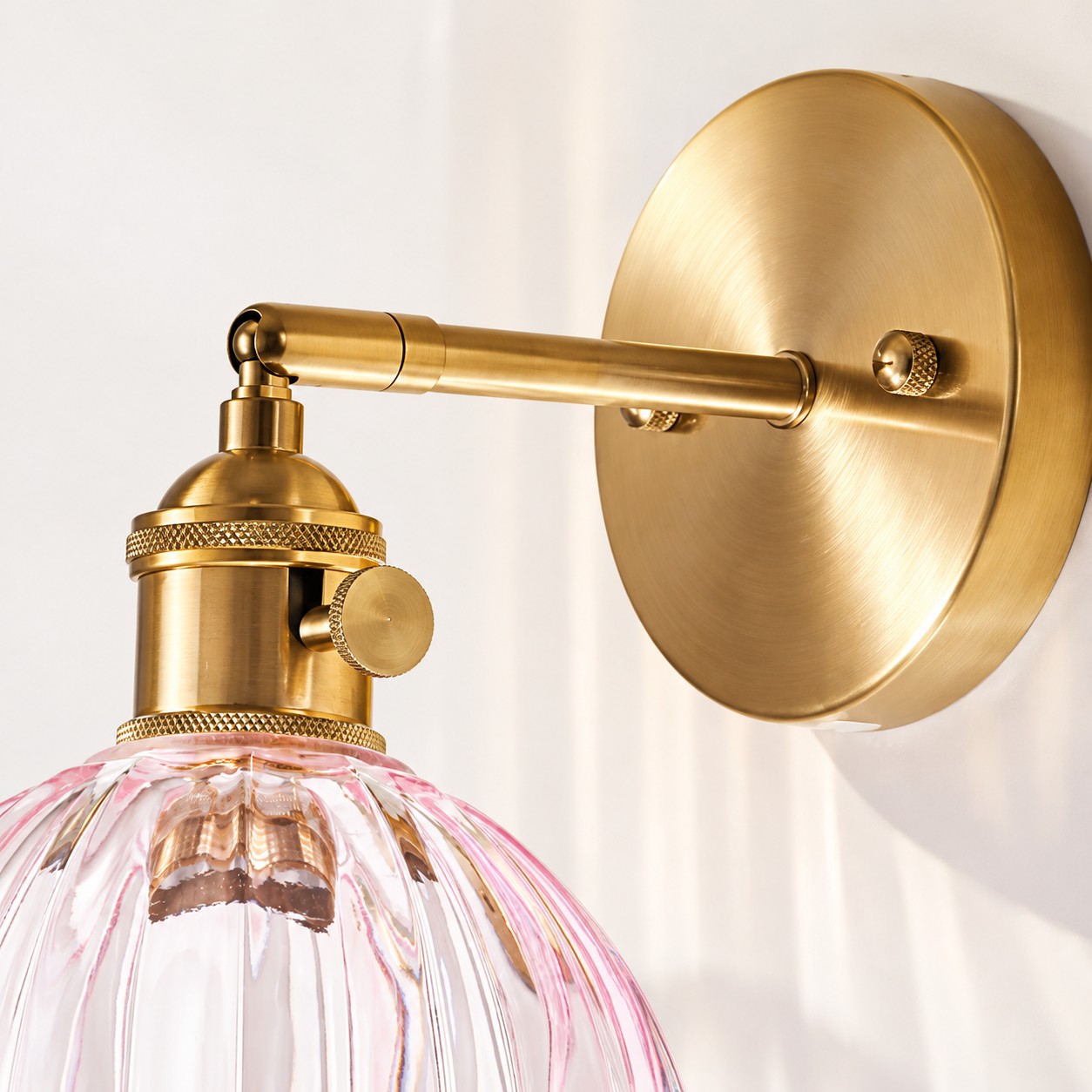 Tulip glass plug-in wall sconce detail