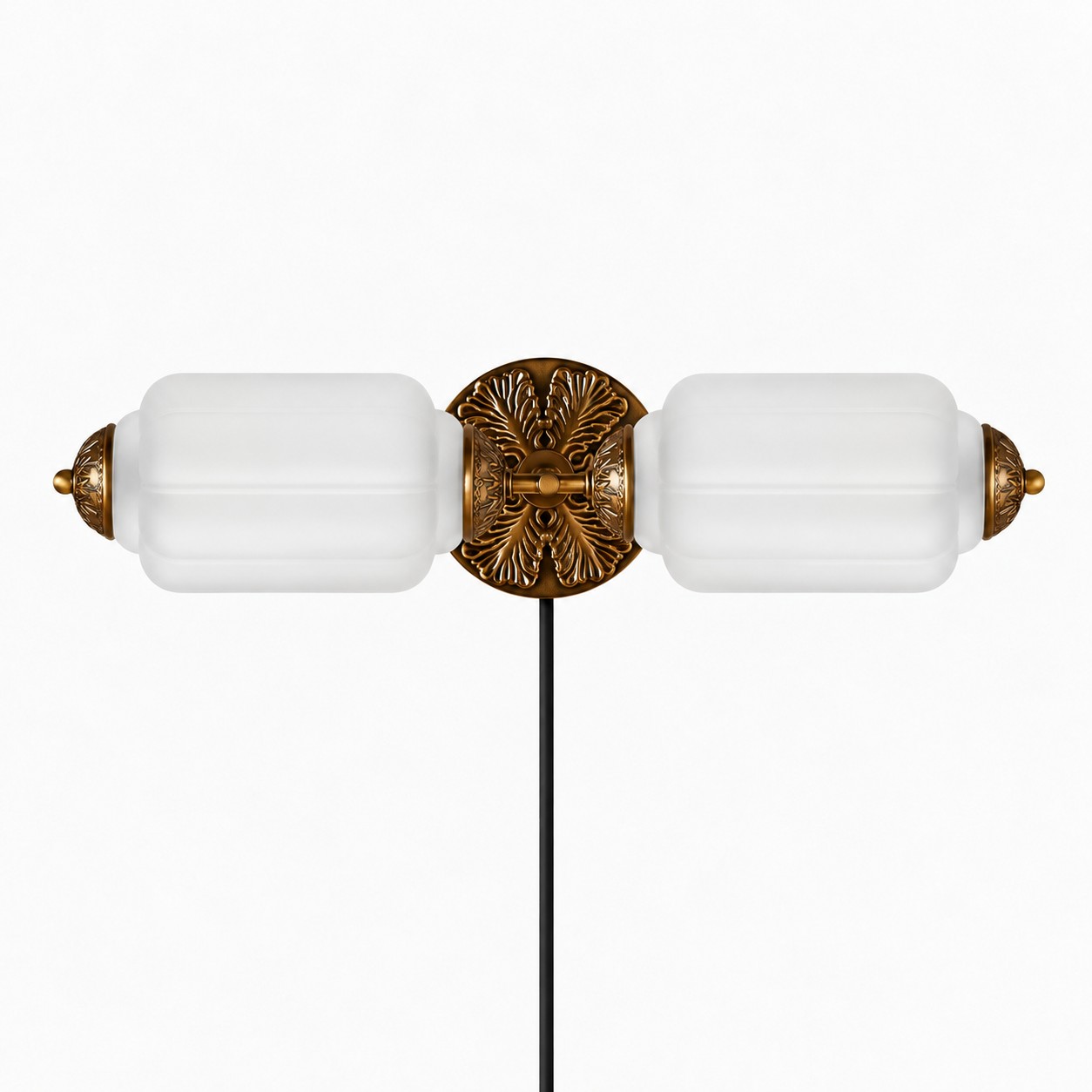 Eloise fluted milk-glass plug-in wall sconce