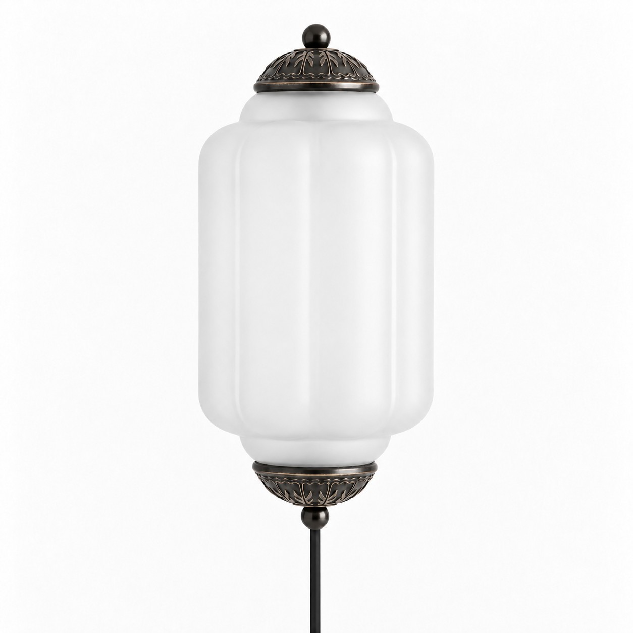 Eloise fluted milk-glass plug-in wall sconce
