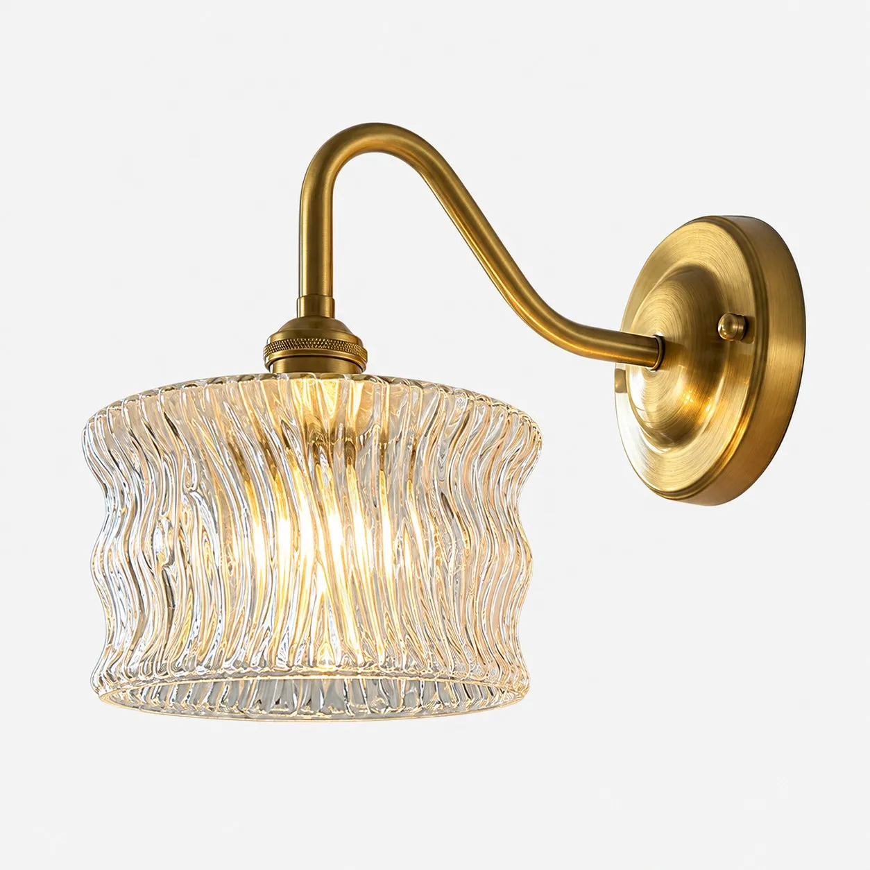 Vintage Green Glass Wall Sconce