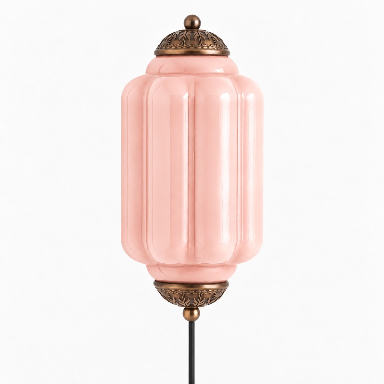 Eloise fluted milk-glass plug-in wall sconce